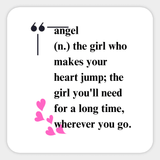 Angel Typographic Girls t-shirt Sticker